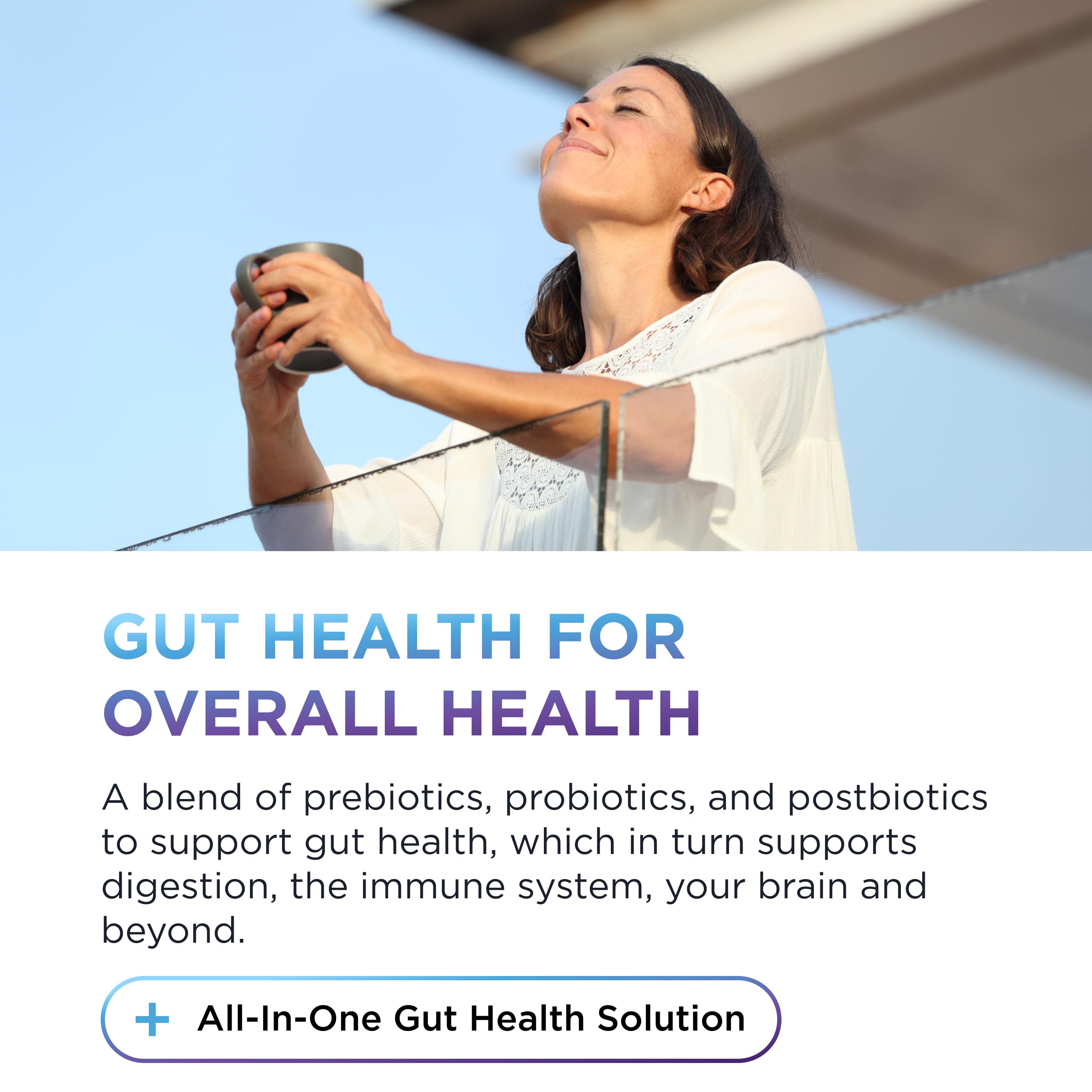 Ingrédients prébiotiques DR. EMIL NUTRITION Total Gut Health Complex, soutenant le microbiote.