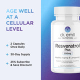 DR. EMIL NUTRITION Resveratrol – deux capsules quotidiennes, routine simple.