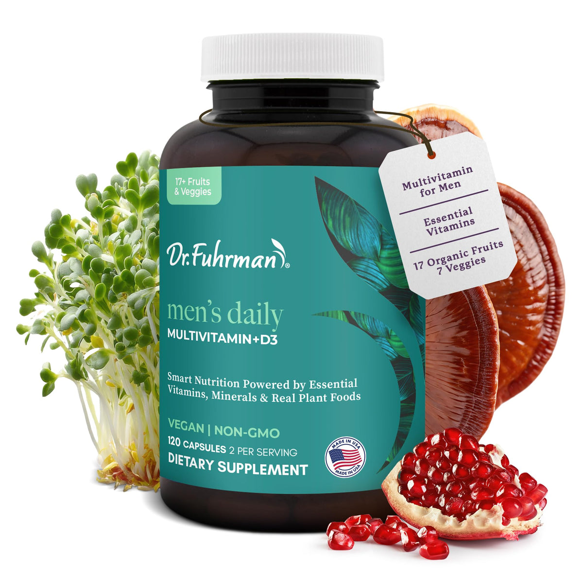 Dr. Fuhrman – multivitamine pour hommes, bouteille pratique pour une routine quotidienne.