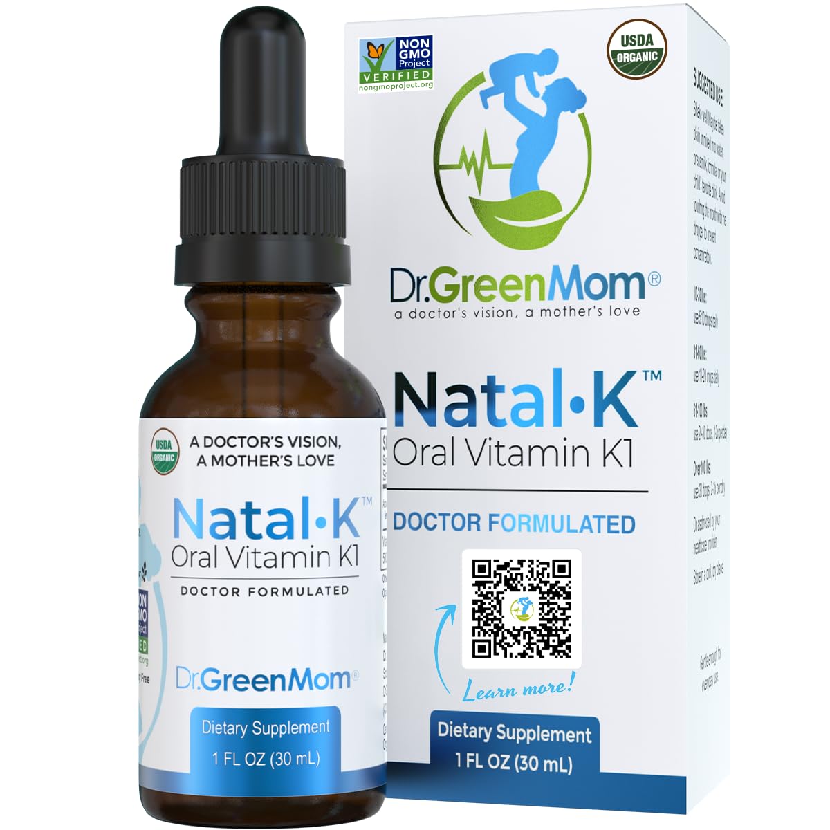 Dr. Green Mom Natal K gouttes flacon – administration facile pour nouveau-né