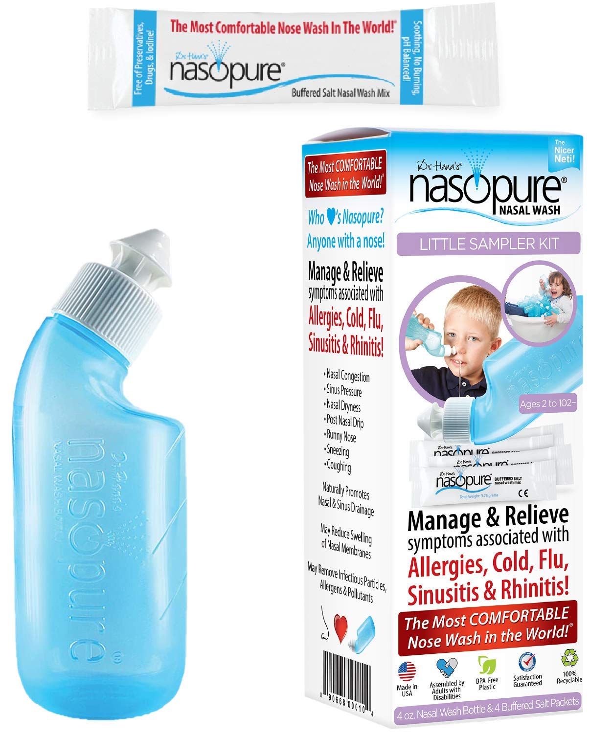 DR HANA'S NASOPURE : kit échantillon petit pour rinçage nasal doux et pratique.