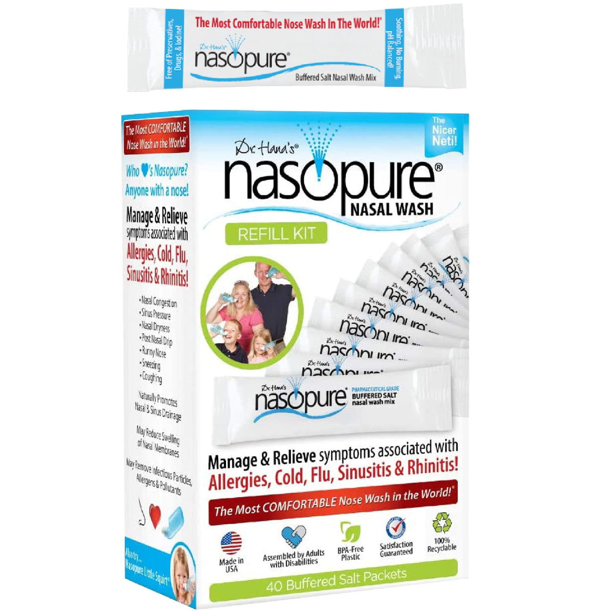 DR HANA'S NASOPURE – kit-remplissage pour lavage nasal doux et pratique