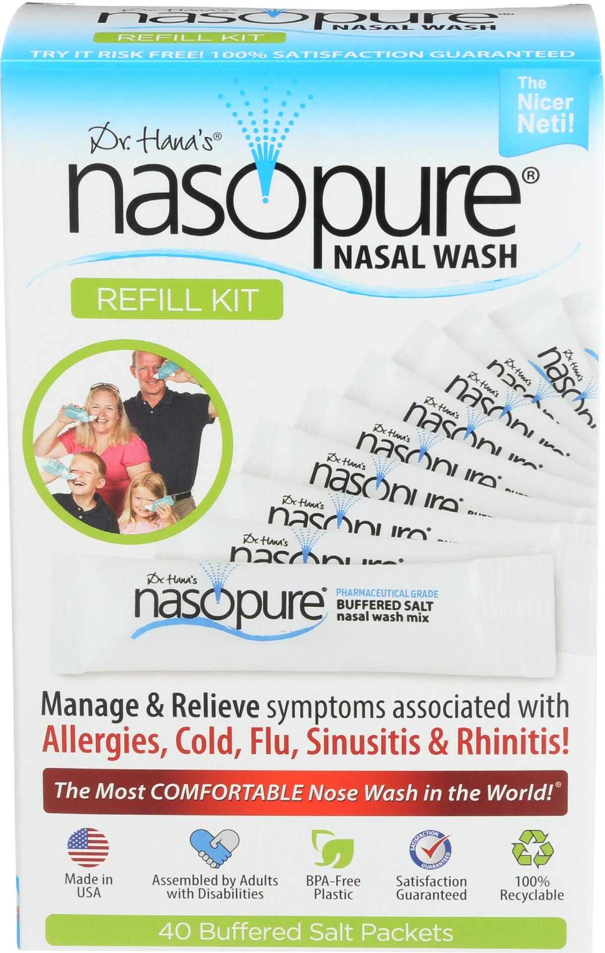 Nasopure kit-remplissage-bouteille pour un rinage nasal précis et sûr.