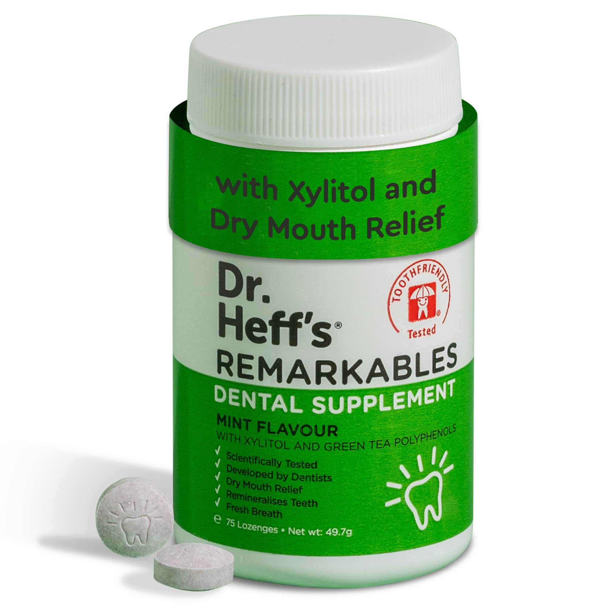 Dr. Heff's Xylitol Mints dans l'emballage, prêt à emporter.