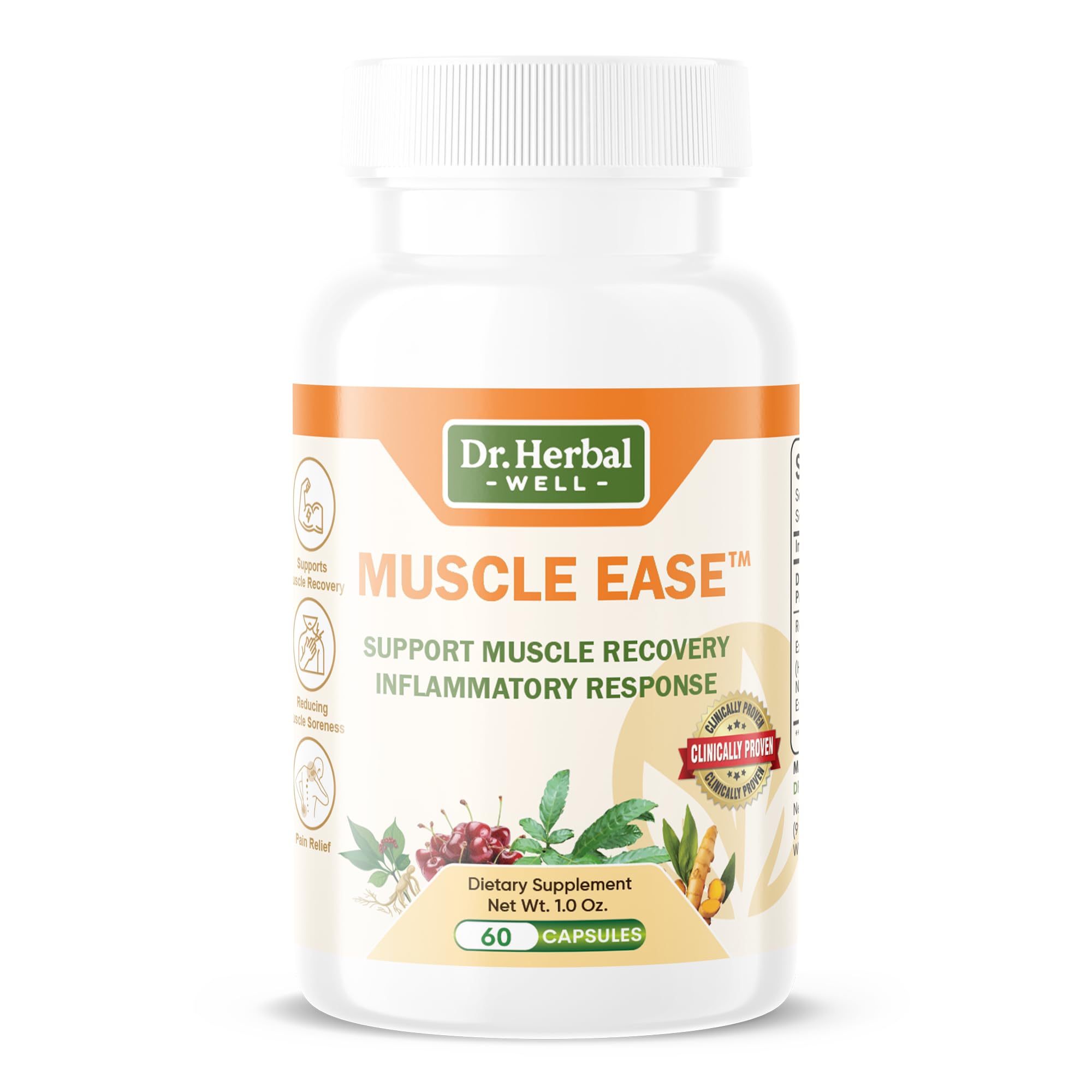 DR. HERBAL WELL Muscle Ease, bouteille, soutien rapide après l'effort intense.