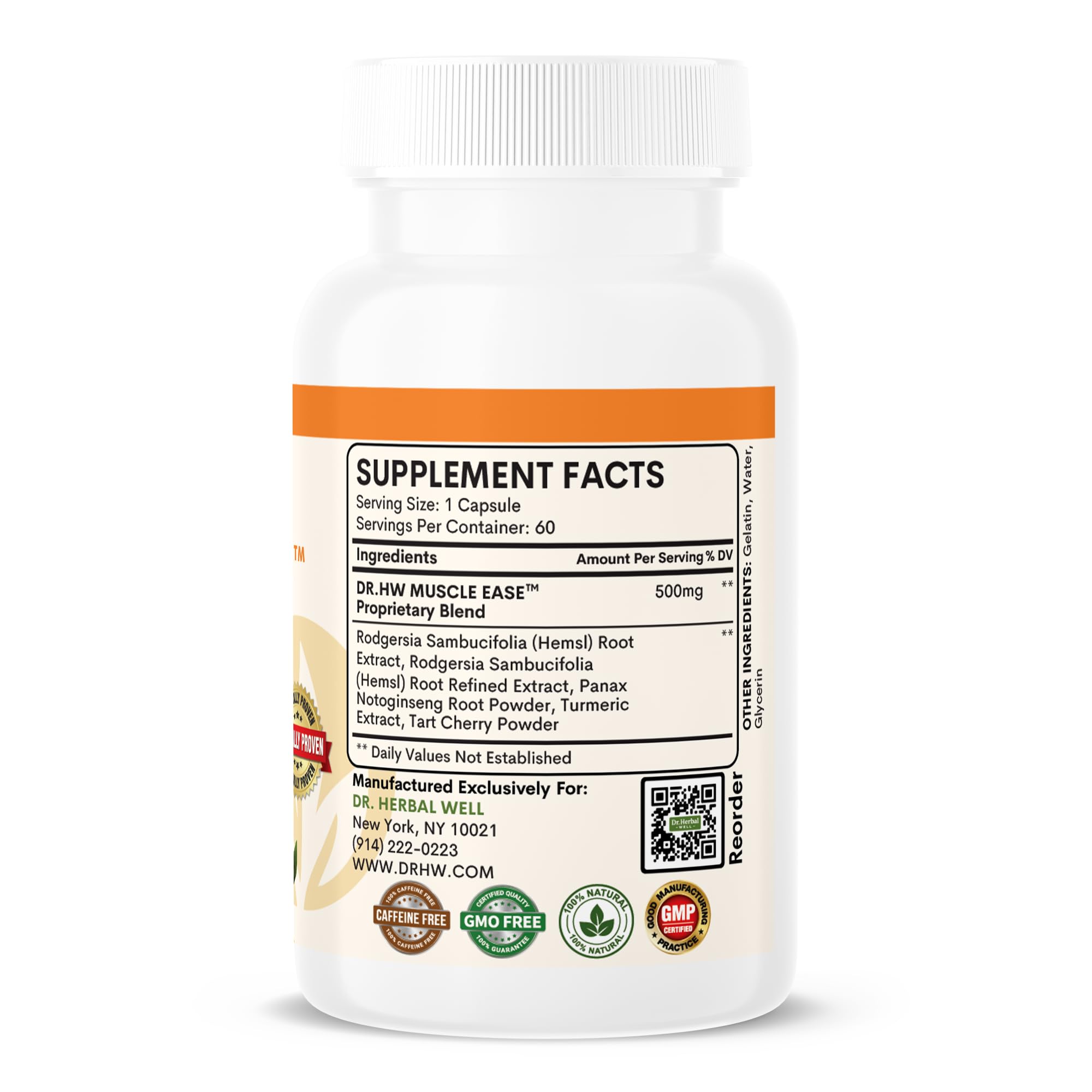 DR. HERBAL WELL Muscle Ease, capsules, soulagement après l'exercice physique.