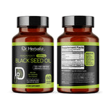 Lot de deux bouteilles Dr. HERBALIST huile nigelle pour un approvisionnement durable.
