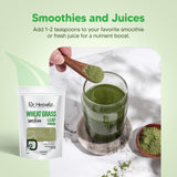 Poudre de blé d'herbe Dr. HERBALIST pour smoothie facile à intégrer.