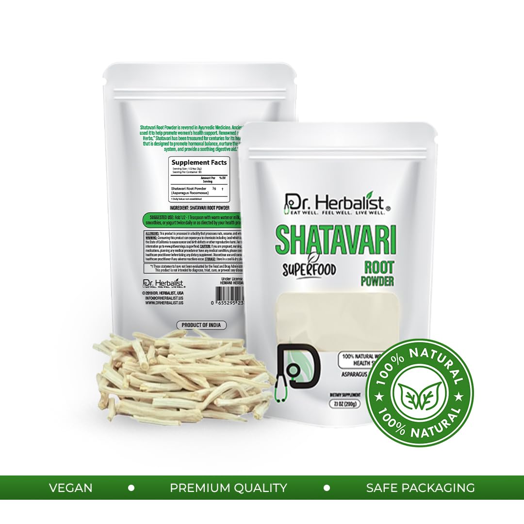 Texture fine de Shatavari prête à mesurer et melanger