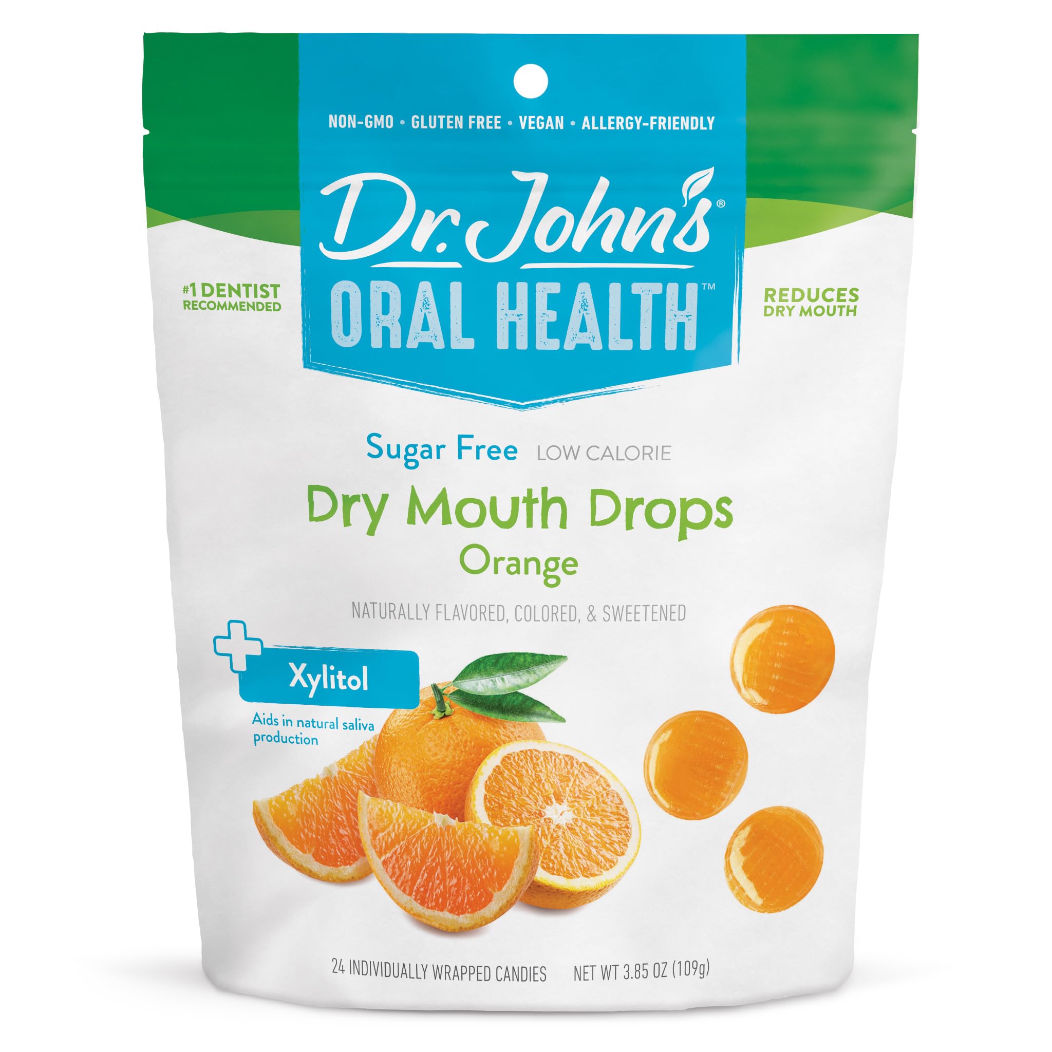Dr. John's Sweets gouttes orange, bouche sèche et haleine fraîche