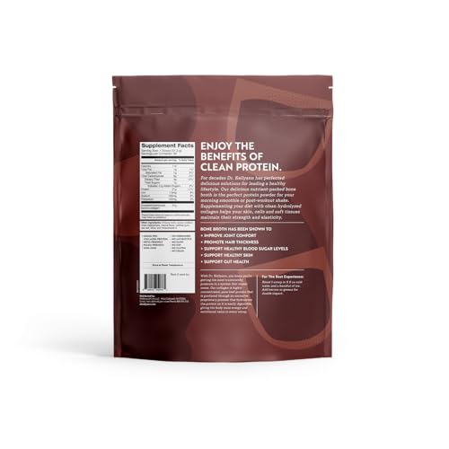 Dr. Kellyann poudre chocolat dans gobelet, preparation pratique pour boisson protéinée.