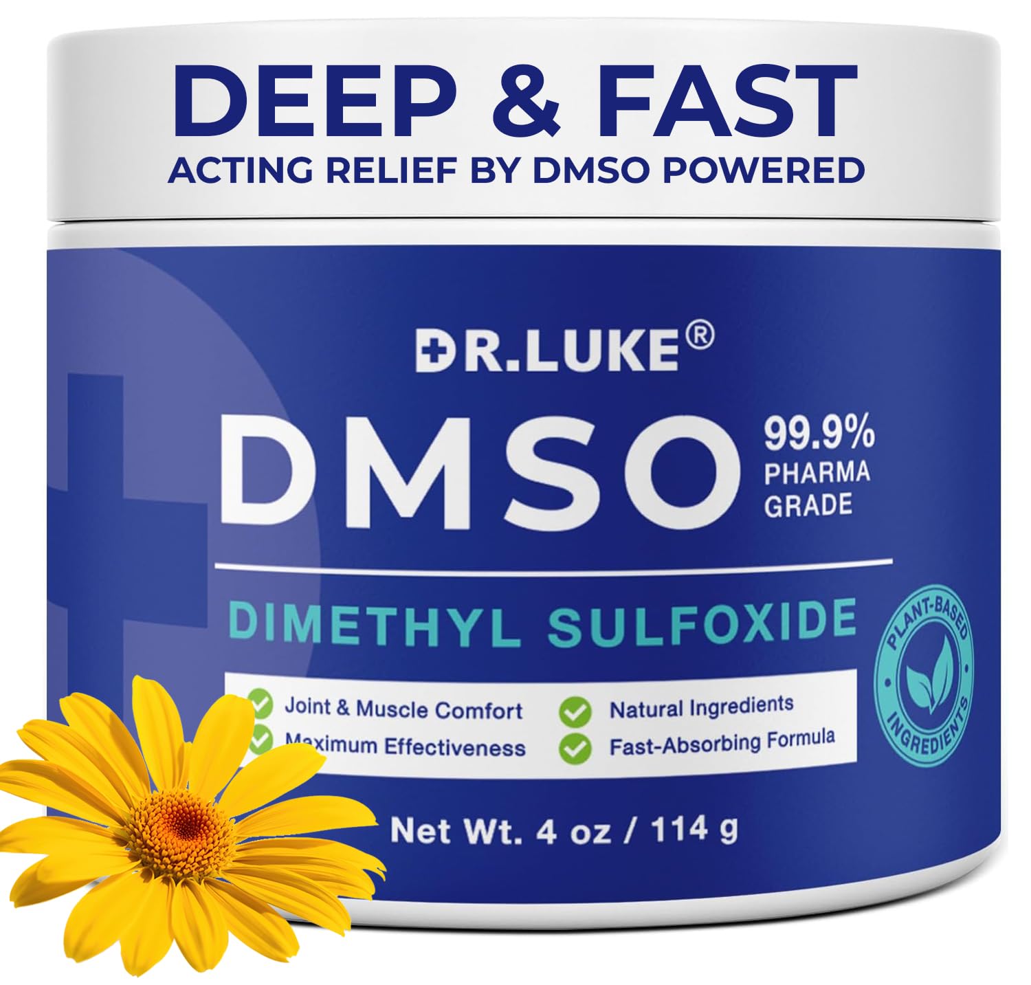 Crème DMSO Dr Luke—pureté 99,9% pour un usage topique sûr.