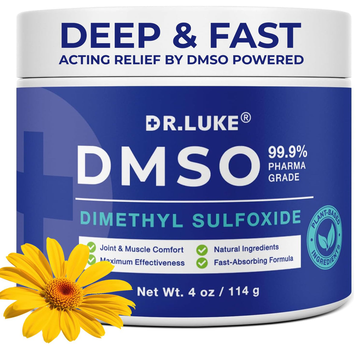 Crème DMSO Dr Luke—pureté 99,9% pour un usage topique sûr.