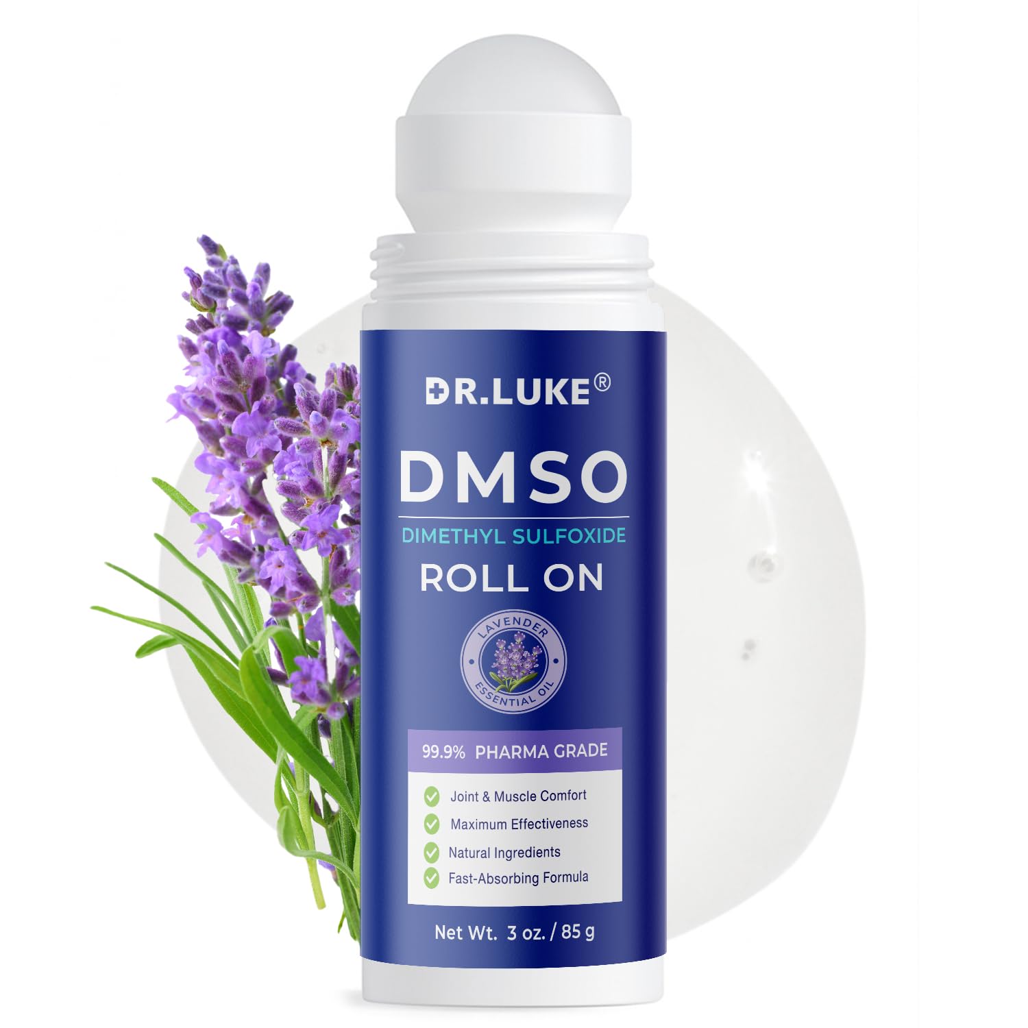 Dr. Luke DMSO Roll-On Lavande: application précise pour une sensation locale rafraîchissante.