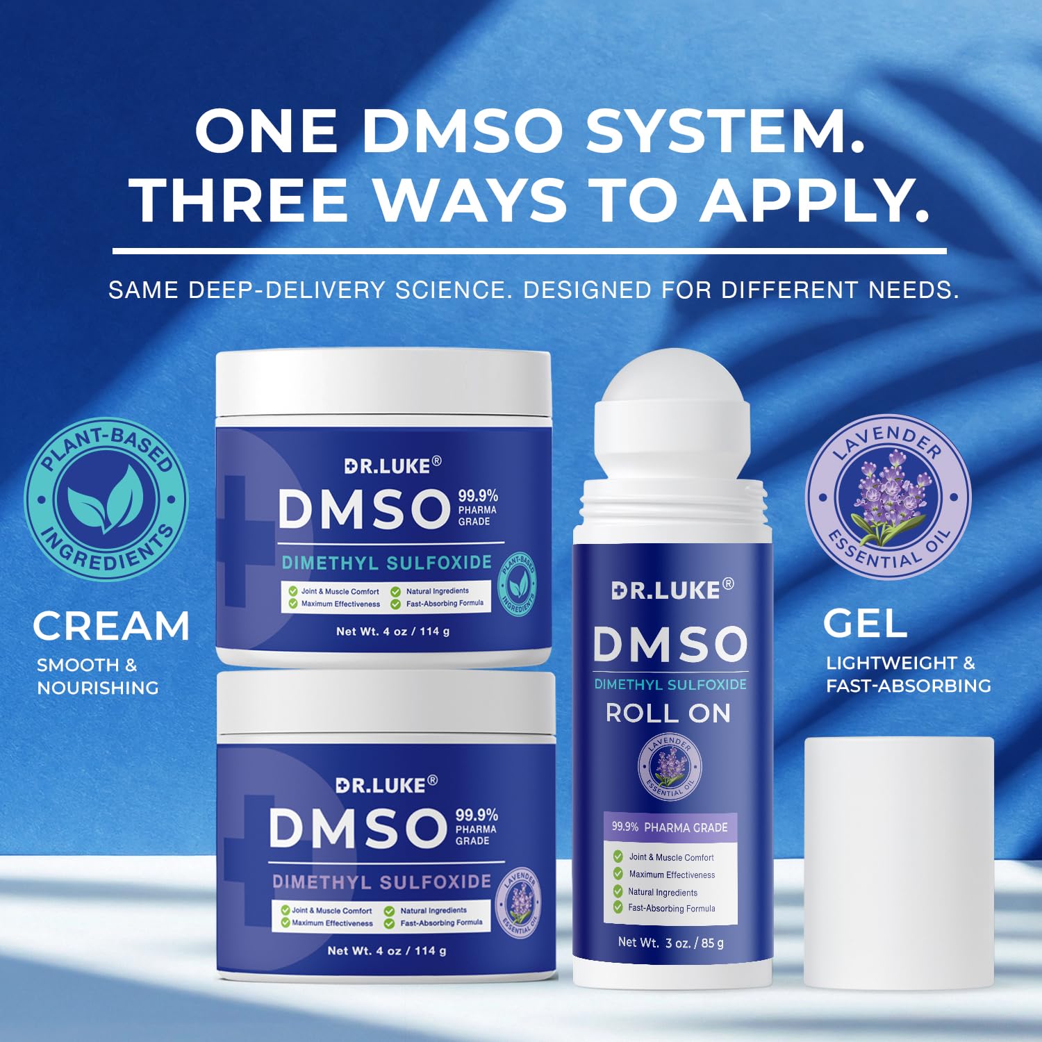 Dr. Luke DMSO Roll-On Sur peau propre et sèche: usage rapide et propre.