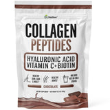Dr. Matthew chocolat collagène poudre pot montrant l'emballage, routine beauté et bien-être.