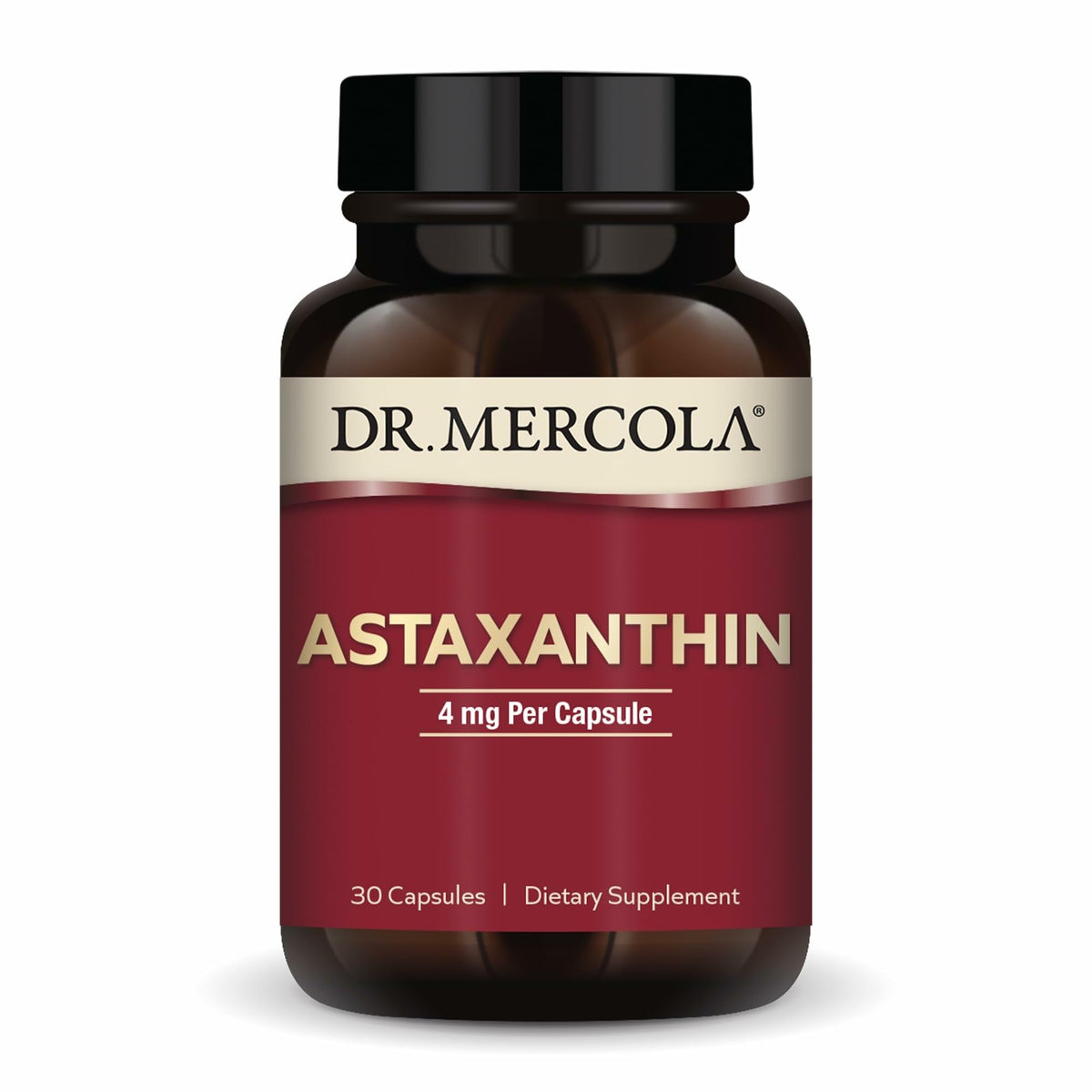 Dr Mercola Astaxanthine bouteille de 30 capsules prête à la routine quotidienne
