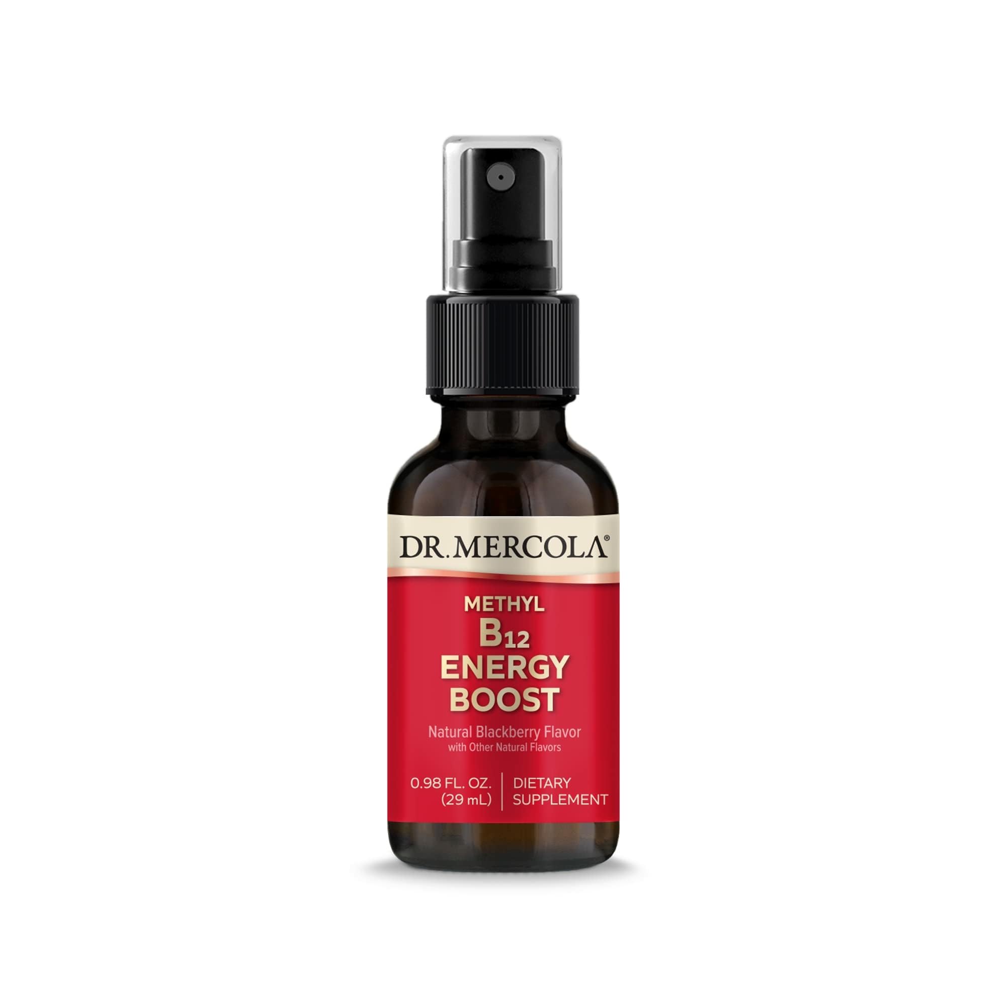 Dr Mercola B12 Methylcobalamine Spray, flacon compact prêt à emporter pour énergie quotidienne