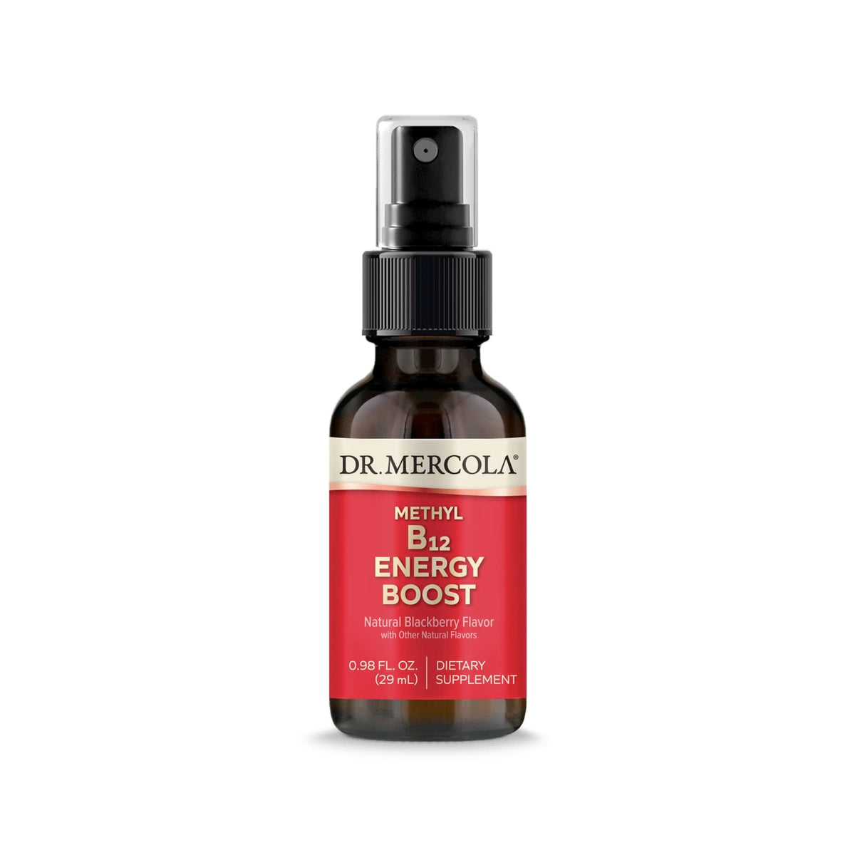 Dr Mercola B12 Methylcobalamine Spray, flacon compact prêt à emporter pour énergie quotidienne