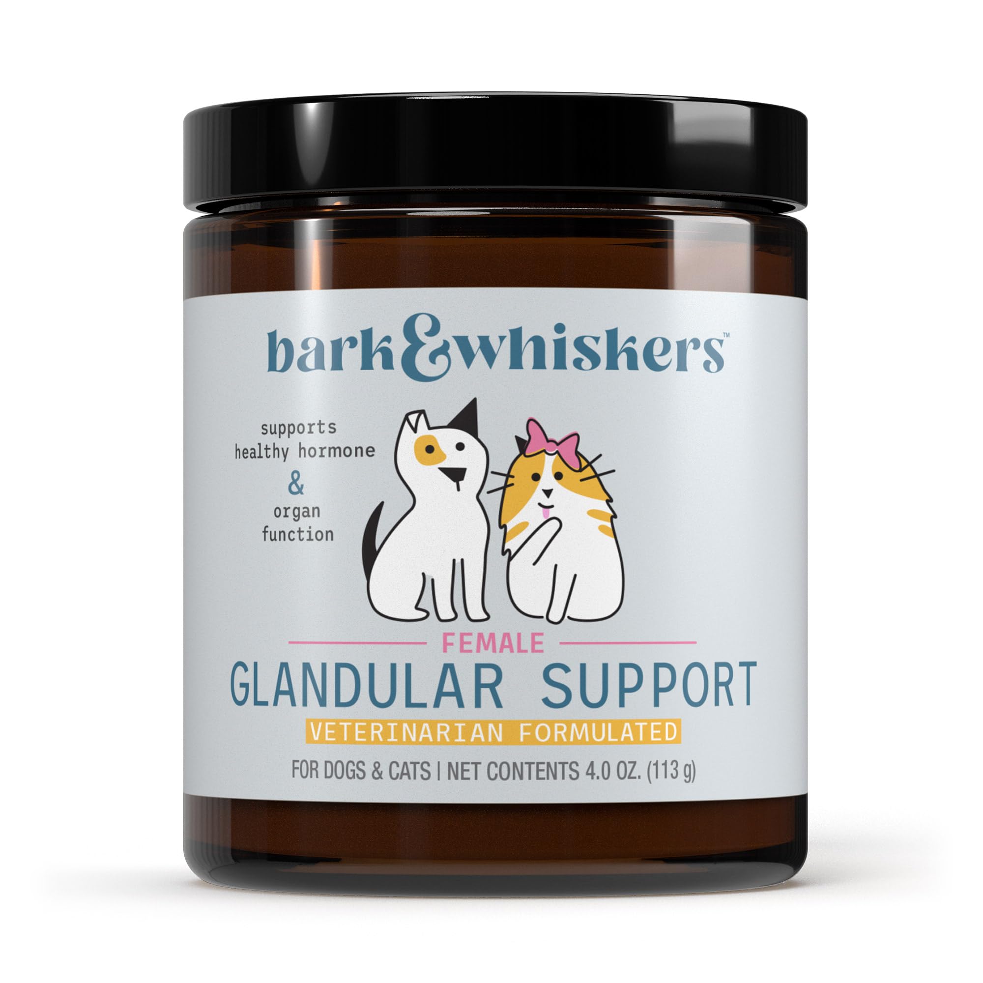 Dr. Mercola Bark & Whiskers – bouteille de soutien glandulaire pour chiens et chats.