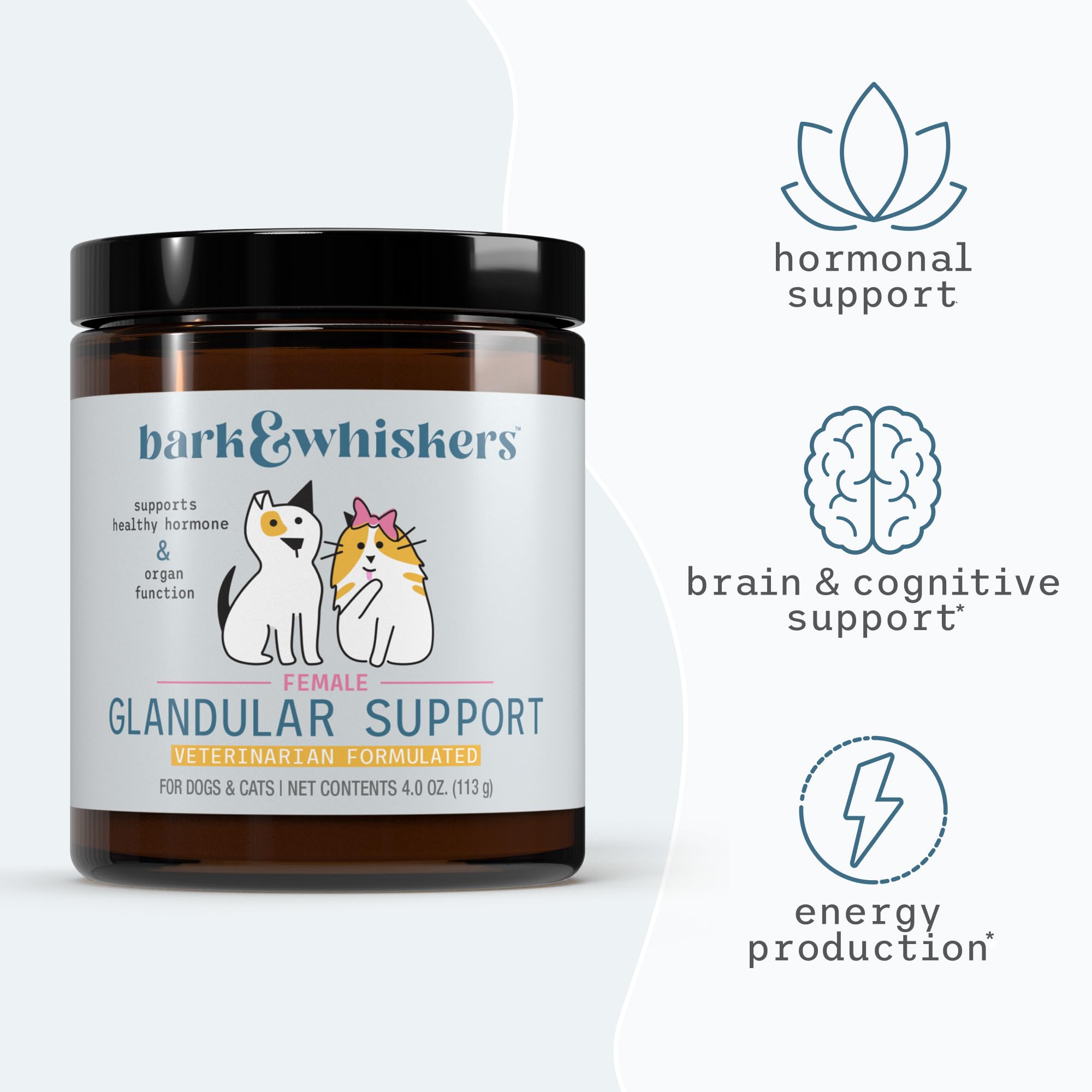 Dr. Mercola Bark & Whiskers – ingrédients glandulaires de haute qualité.