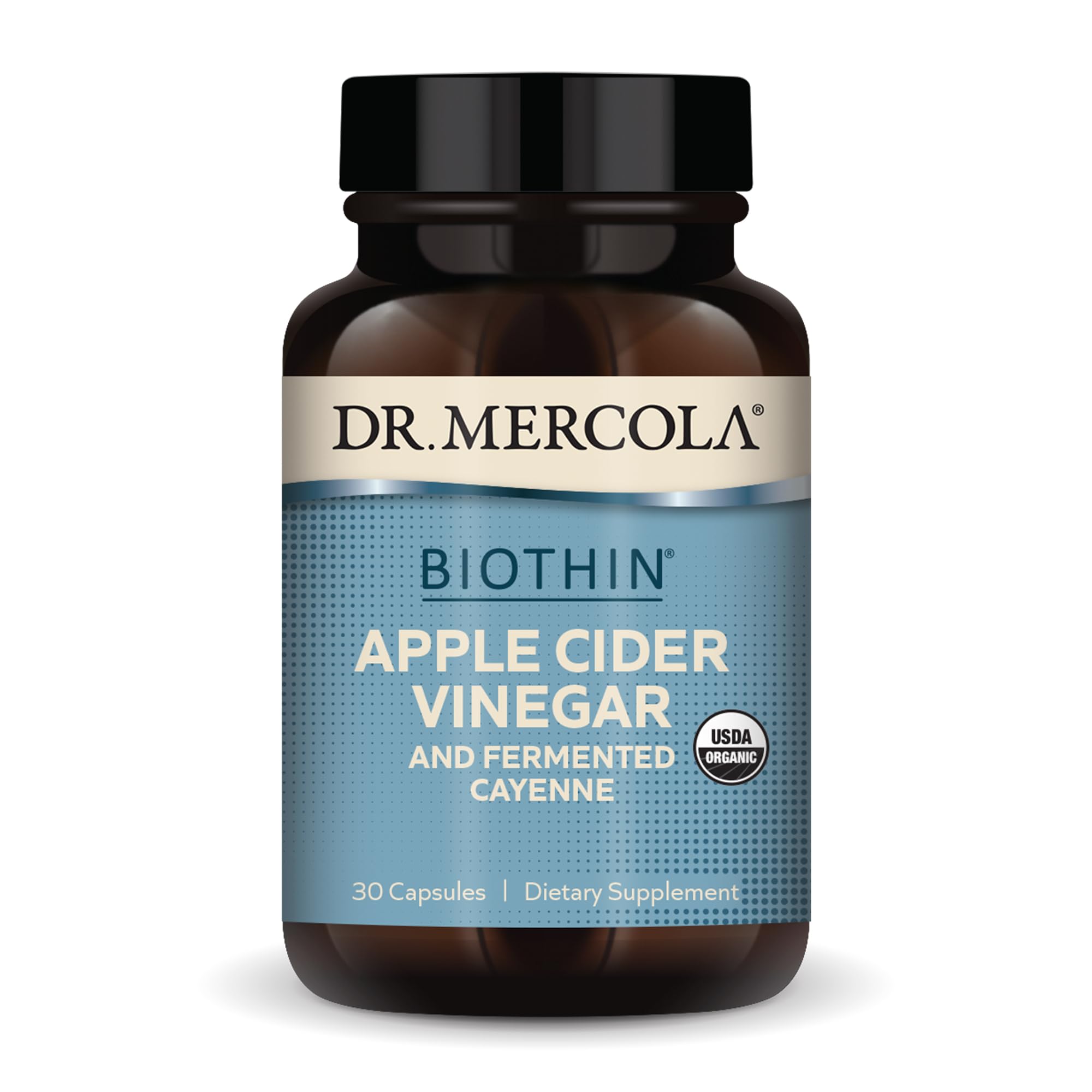 Dr. Mercola Biothin, bouteille-capules, soutien digestif pratique au quotidien.