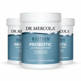 Dr. Mercola Biothin Probiotic - Bouteille montrant le complément pour le confort digestif.