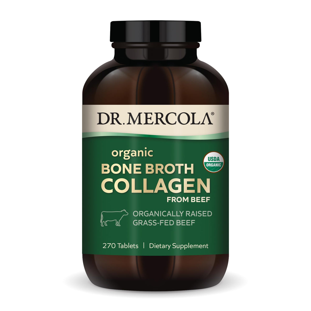 Dr. Mercola Bouillon os collagène tablettes: routine pratique pour peau et ongles.