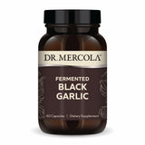 Bouteille Dr Mercola Ail Noir Fermenté avec prise pratique et étiquette claire.