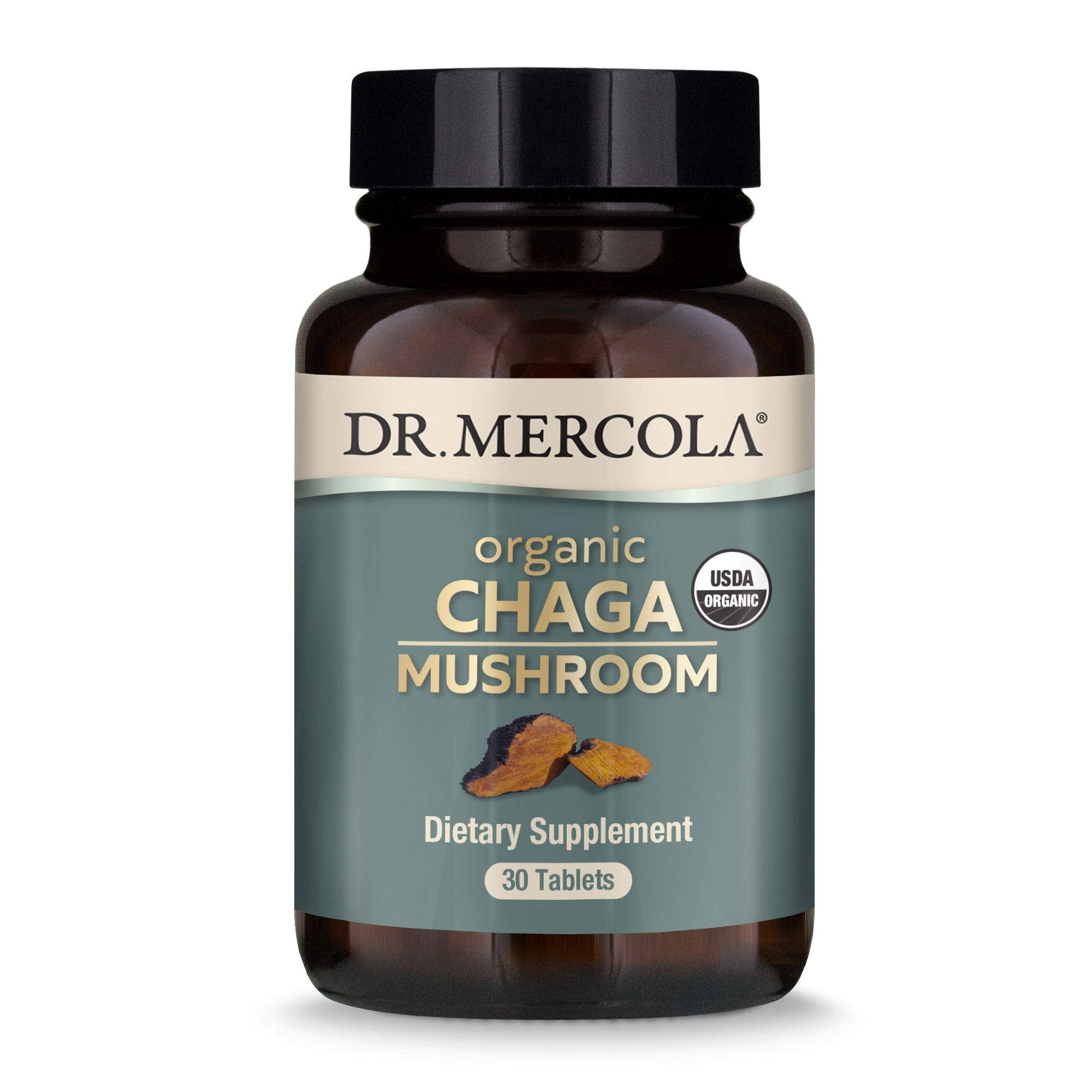 Dr. Mercola Chaga Organique – bouteille de capsules et utilisation quotidienne potentielle