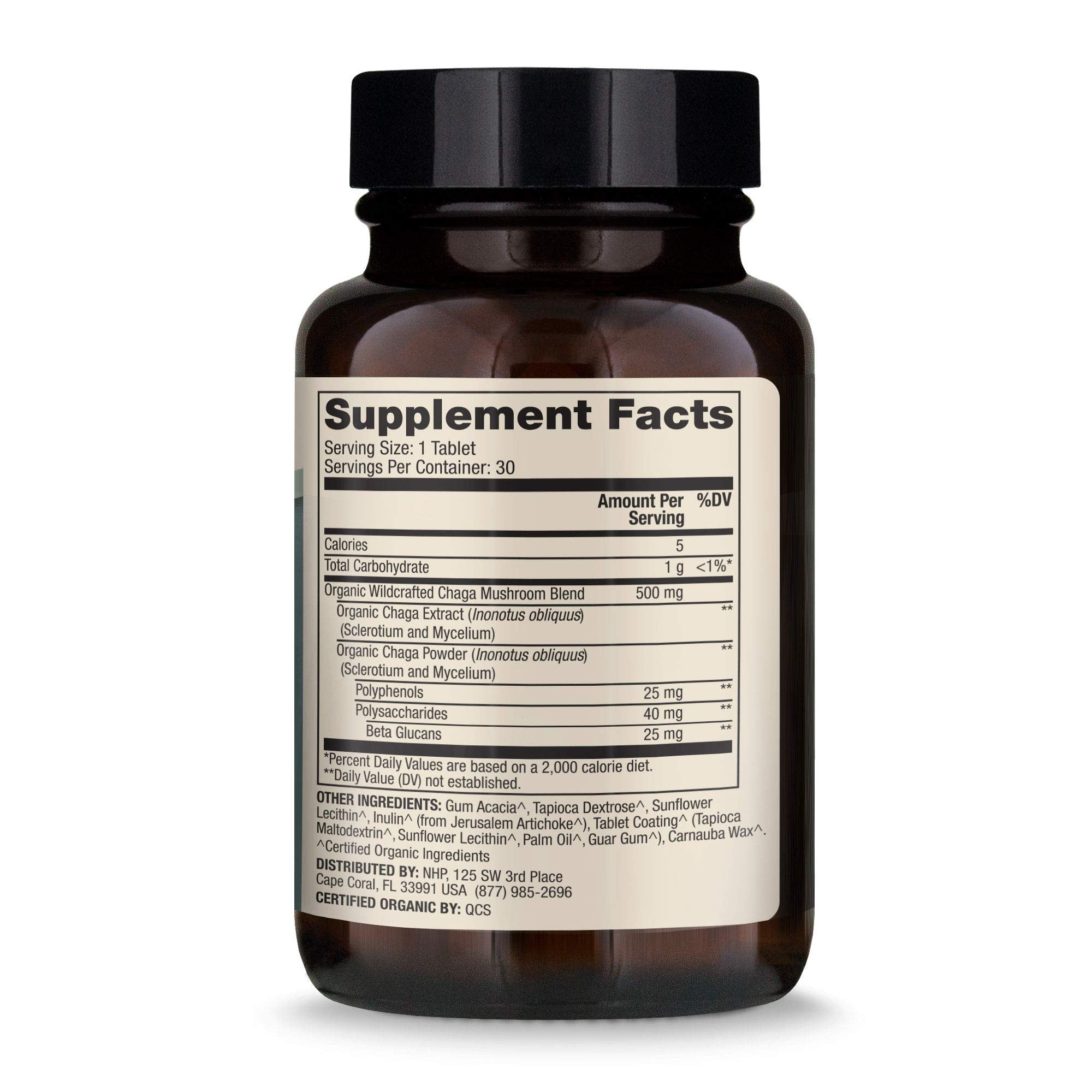 Extrait de chaga Dr. Mercola Organique en flacon, antioxydants et bienfaits potentiels
