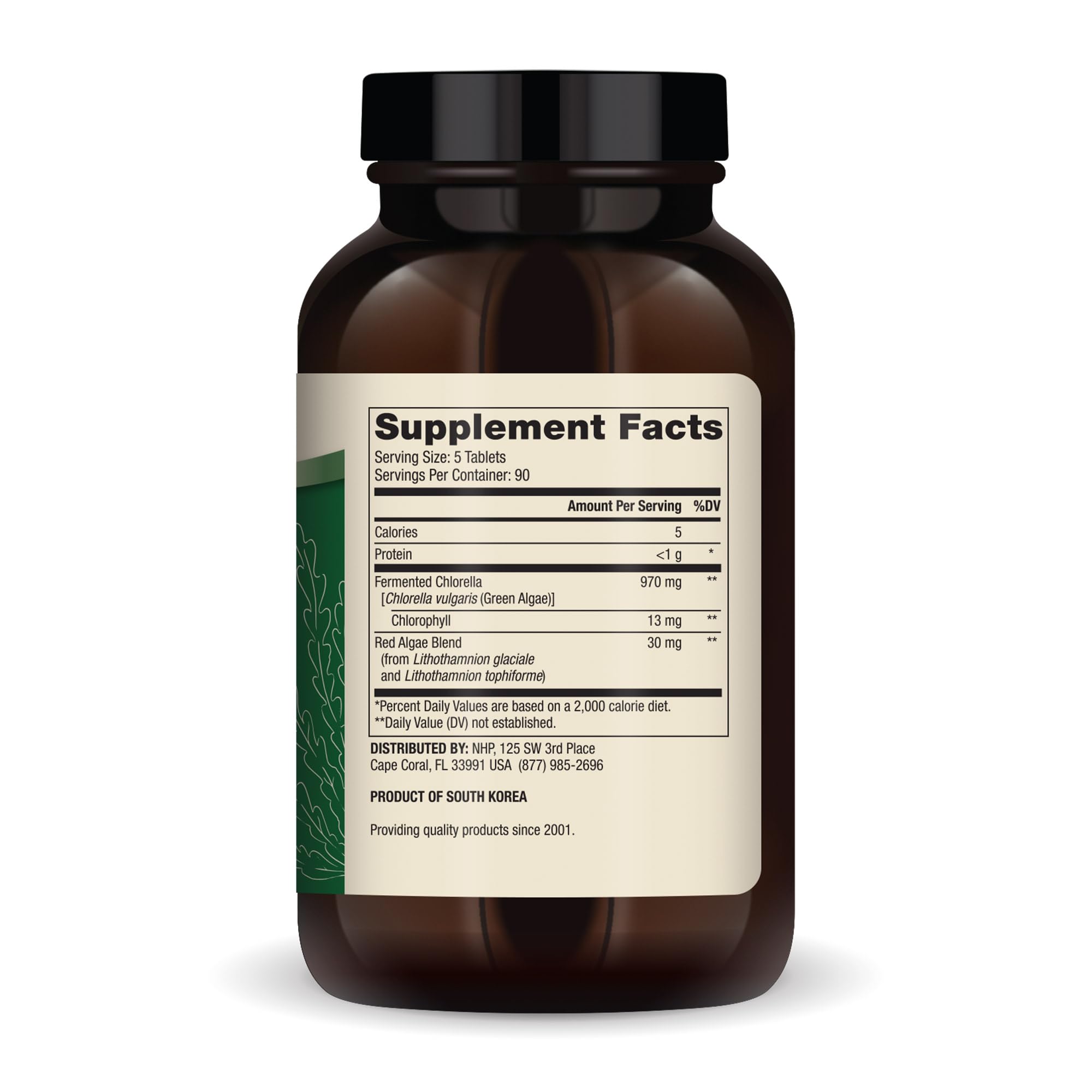 Dr. Mercola Chlorelle fermentée — 450 comprimés sur fond neutre, format pratique.