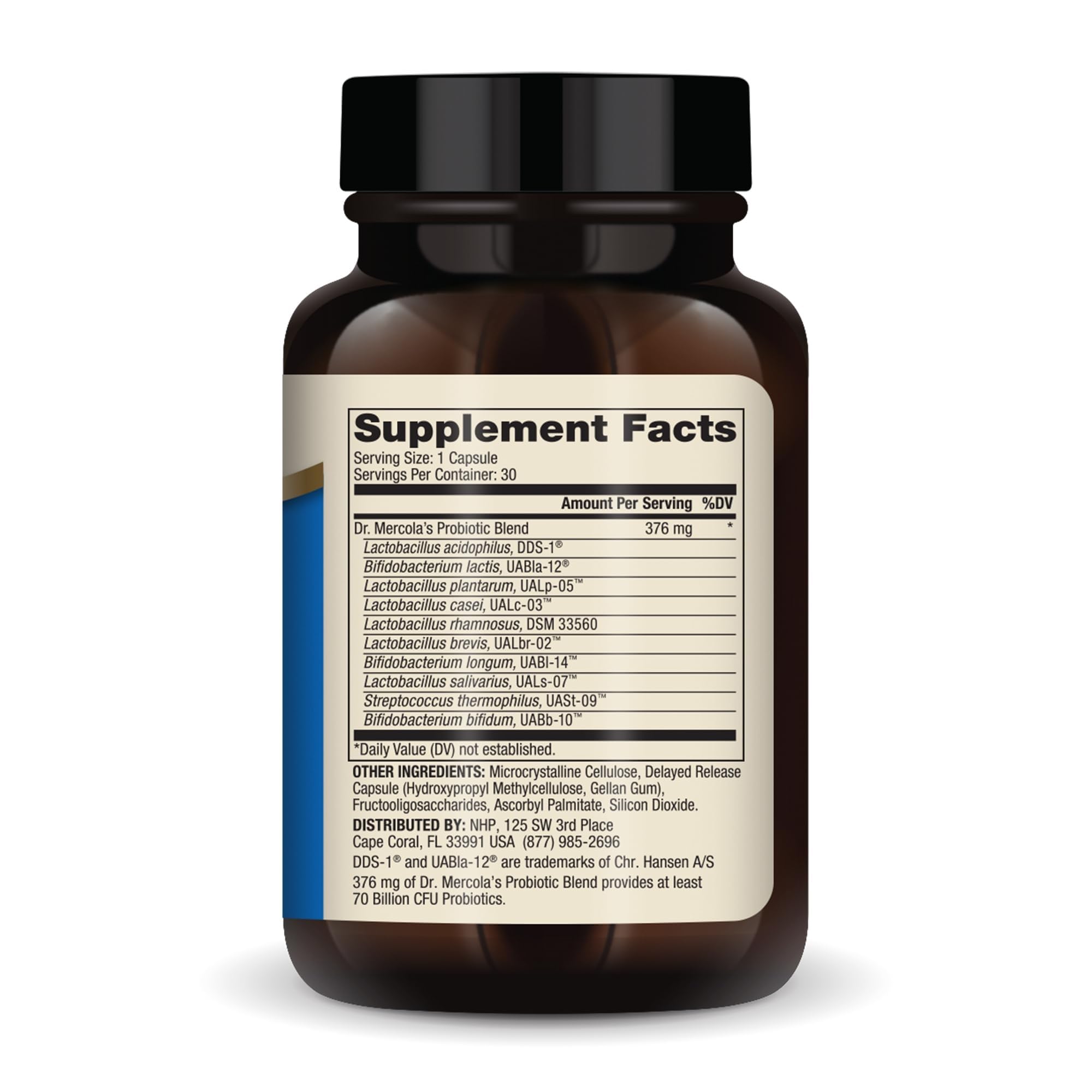 Capsules Dr. Mercola Complete Probiotics, faciles à intégrer dans la routine.