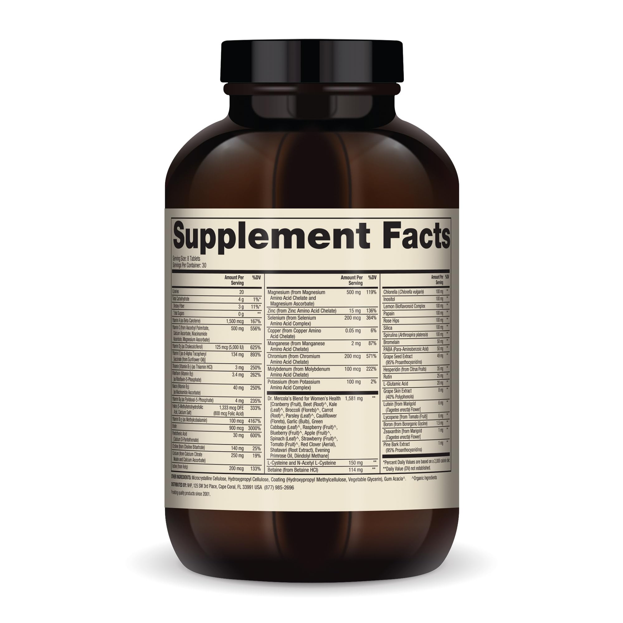 Dr. Mercola Complexe alimentation femmes - comprimés : absorption améliorée grâce à des nutriments de haute qualité.