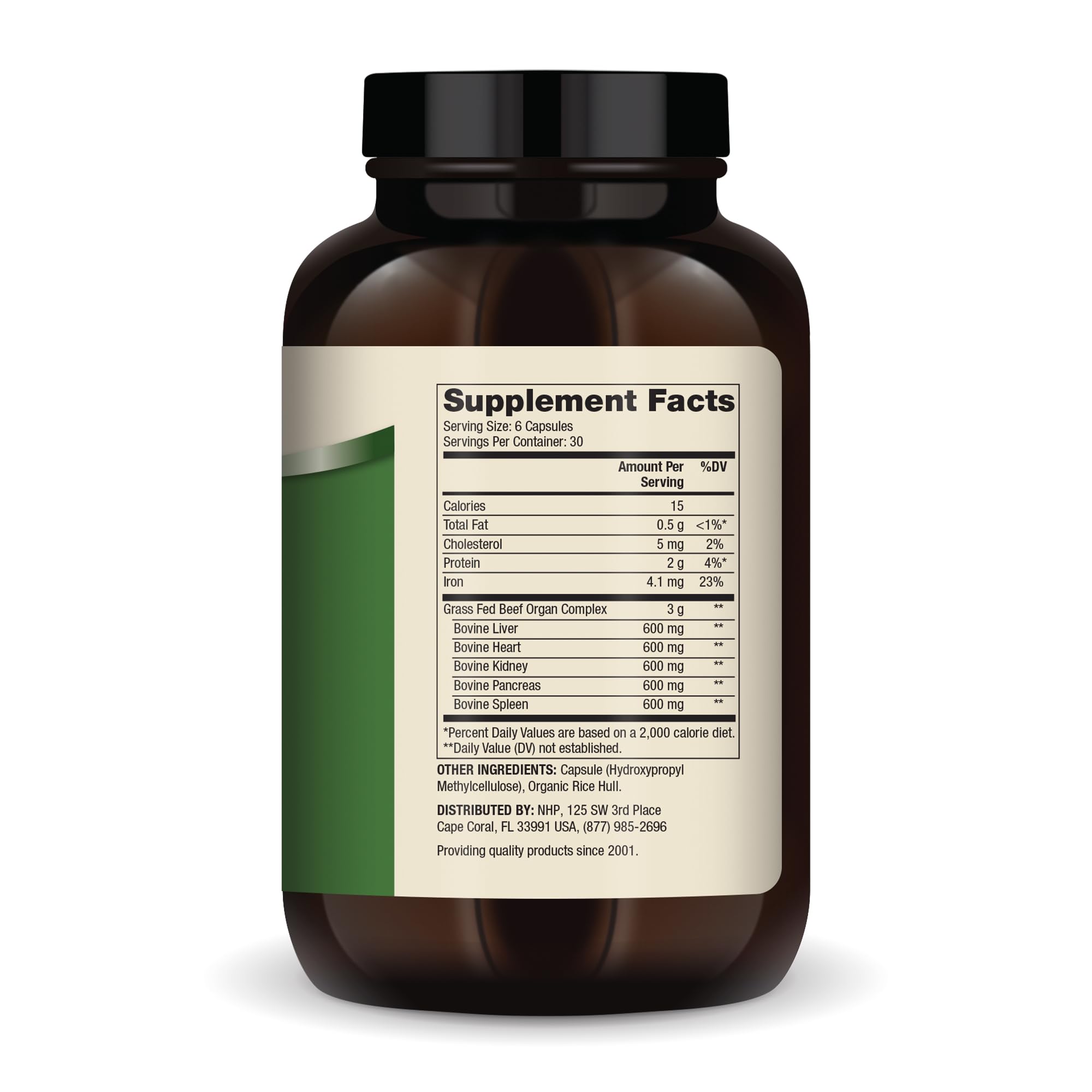 Dr Mercola Complexe organes boeuf seche-emballage: présentation claire et professionnelle.