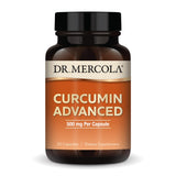 Dr. Mercola Curcumin Advanced, bouteille, soutien potentiel pour vision et clarté mentale.