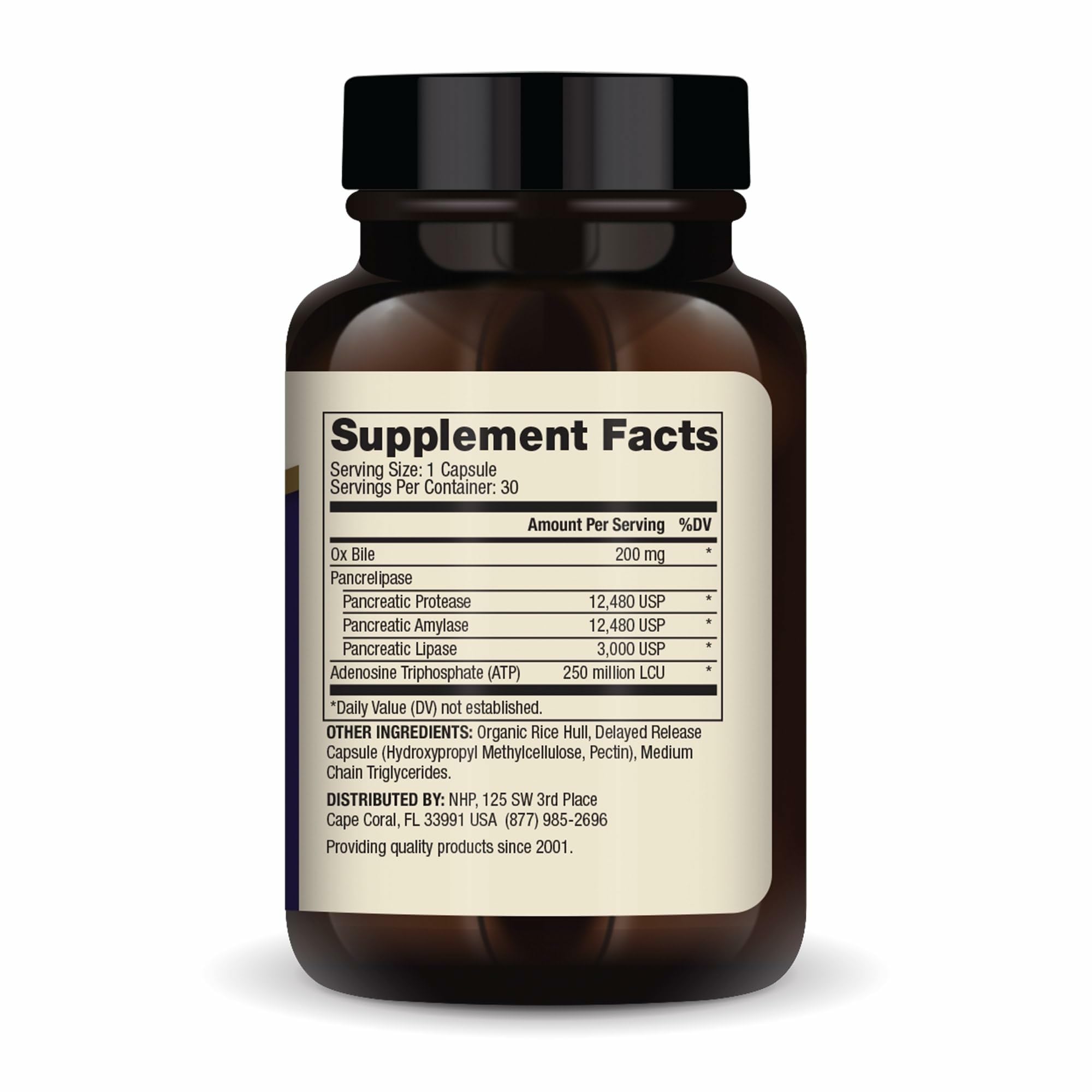 Dr. Mercola enzymes vesicule biliaire – etiquette emballage informant les ingredients