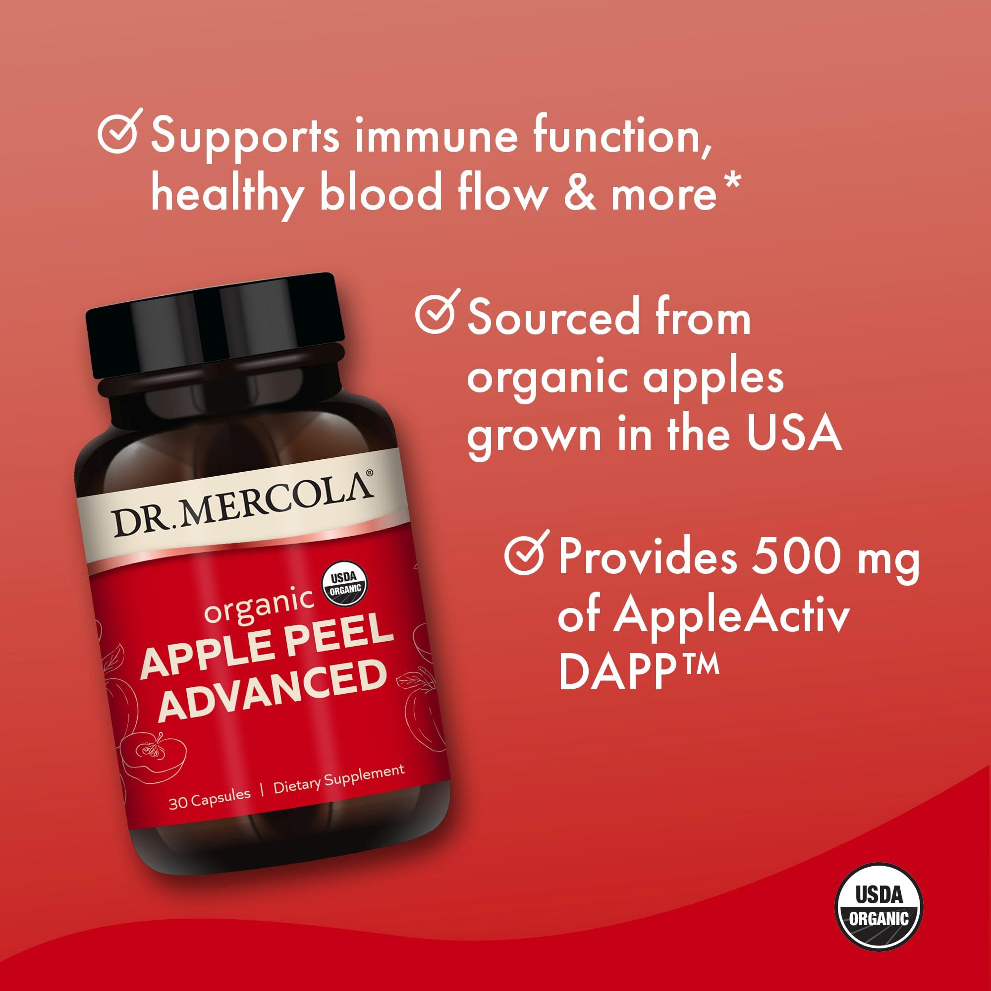 Étiquette Dr. Mercola biologique avancée — emballage certifié USDA.
