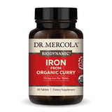 Dr. Mercola Fer Feuilles de Curry Bio, bouteille prête à soutenir énergie naturelle.