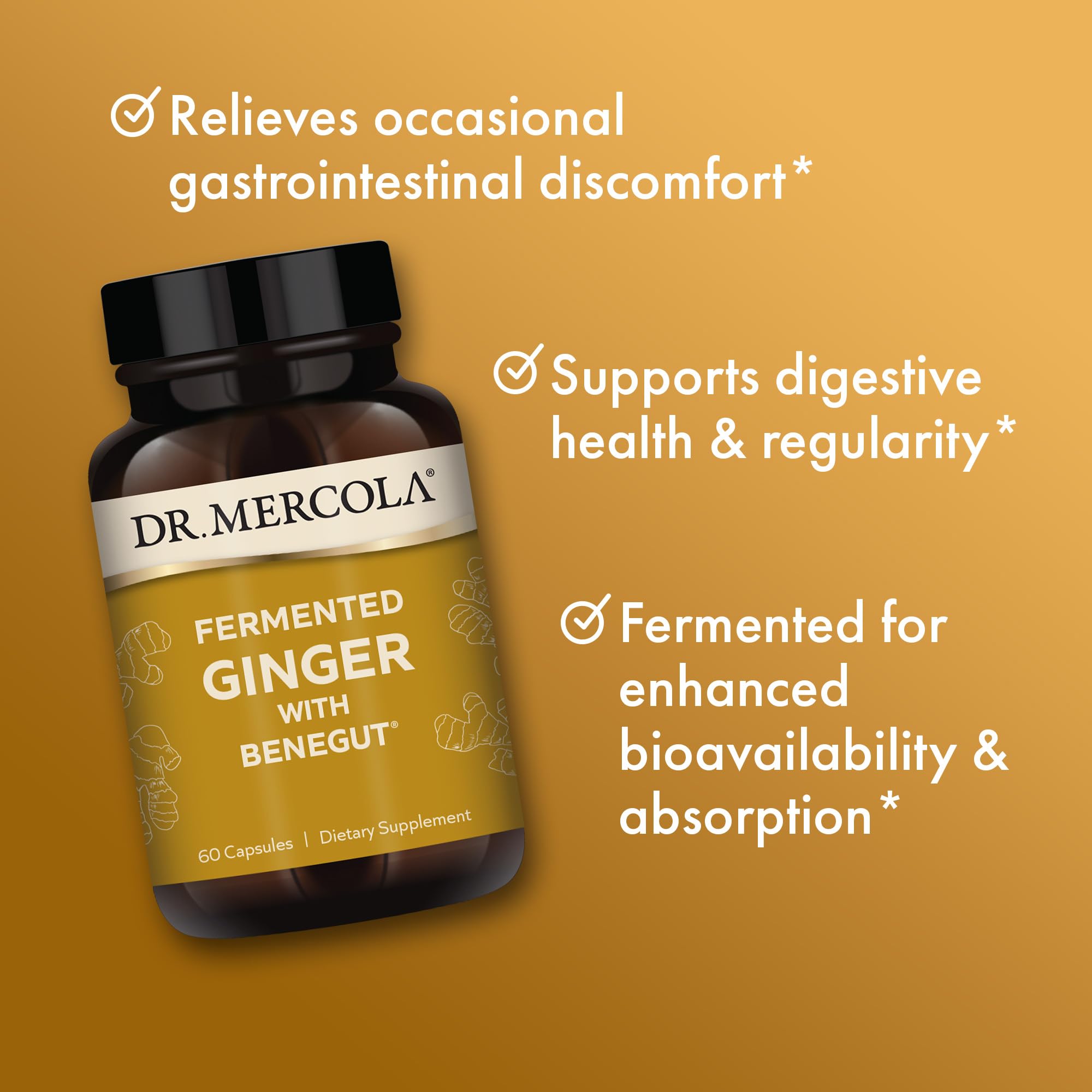 Dr. Mercola Gingembre Fermenté Benegut – Capsules dans boîte : pratique et portable.