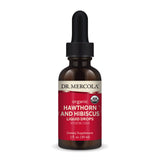 Dr. Mercola Gouttes bio Aubépine Hibiscus mandarine - bouteille élégante et pratique.
