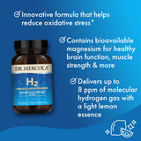 Magnésium élémentaire du Dr Mercola H2, élément clé pour hydratation enrichie.