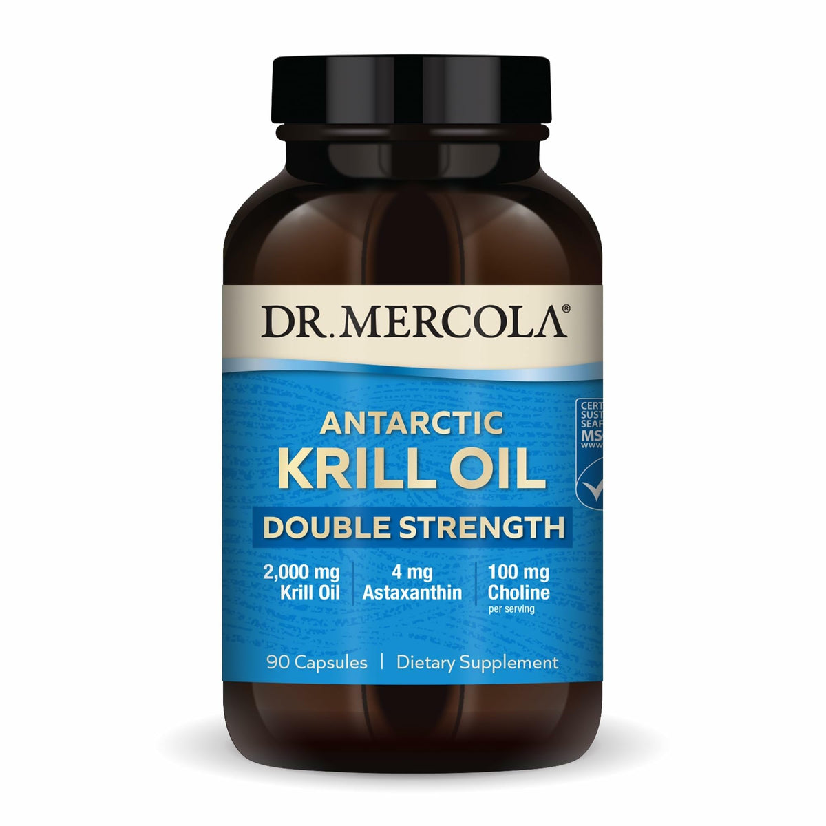 Dr Mercola huile krill antarctique bouteille soutien potentiel cerveau et coeur