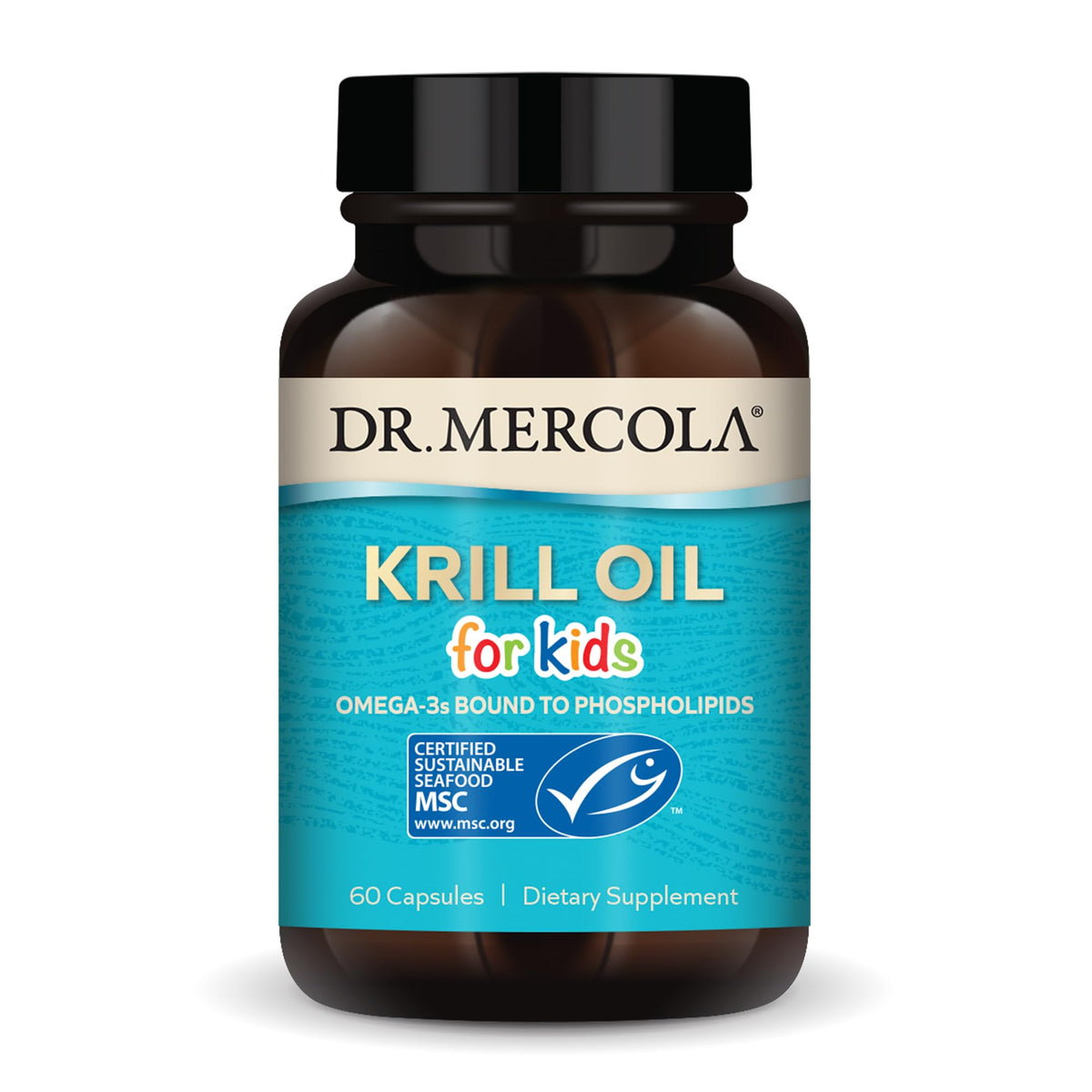 Dr. Mercola Huile de Krill pour Enfants – bouteille – soutien potentiel au développement cérébral et visuel