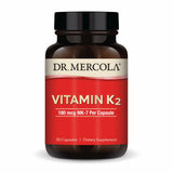 Dr. Mercola K2 180 mcg – bouteille montrant la formule haute absorption soutenant os et artères.