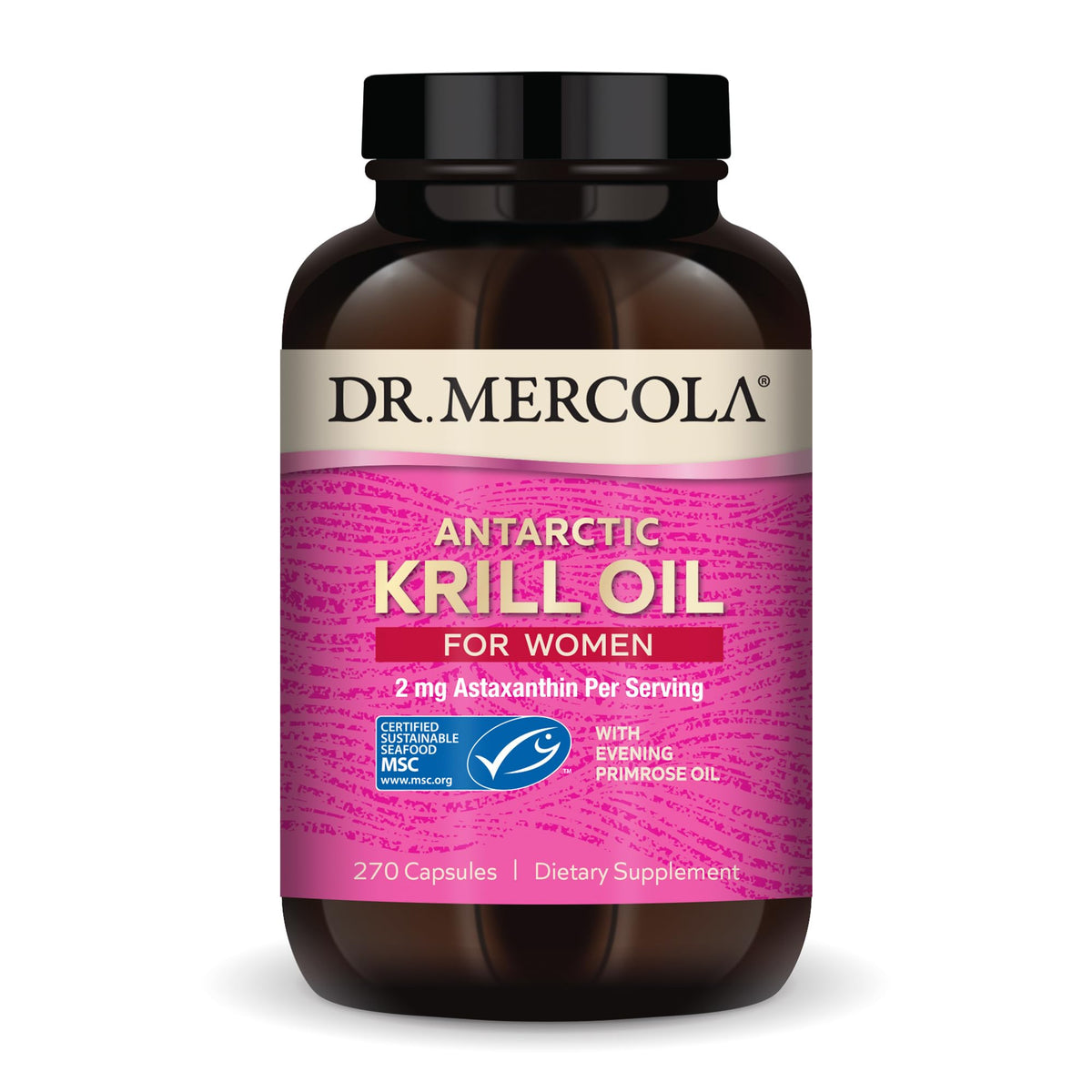 Dr. Mercola Krill Oil pour Femmes – bouteille: soutien nutritionnel quotidien.