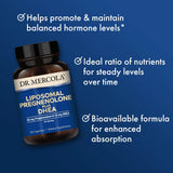 Étiquette du produit Dr. Mercola Liposomal Pregnenolone Plus DHEA — clarté et qualité