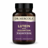 Bouteille Dr. Mercola Lutein Zeaxanthine pour un soutien visuel potentiel.
