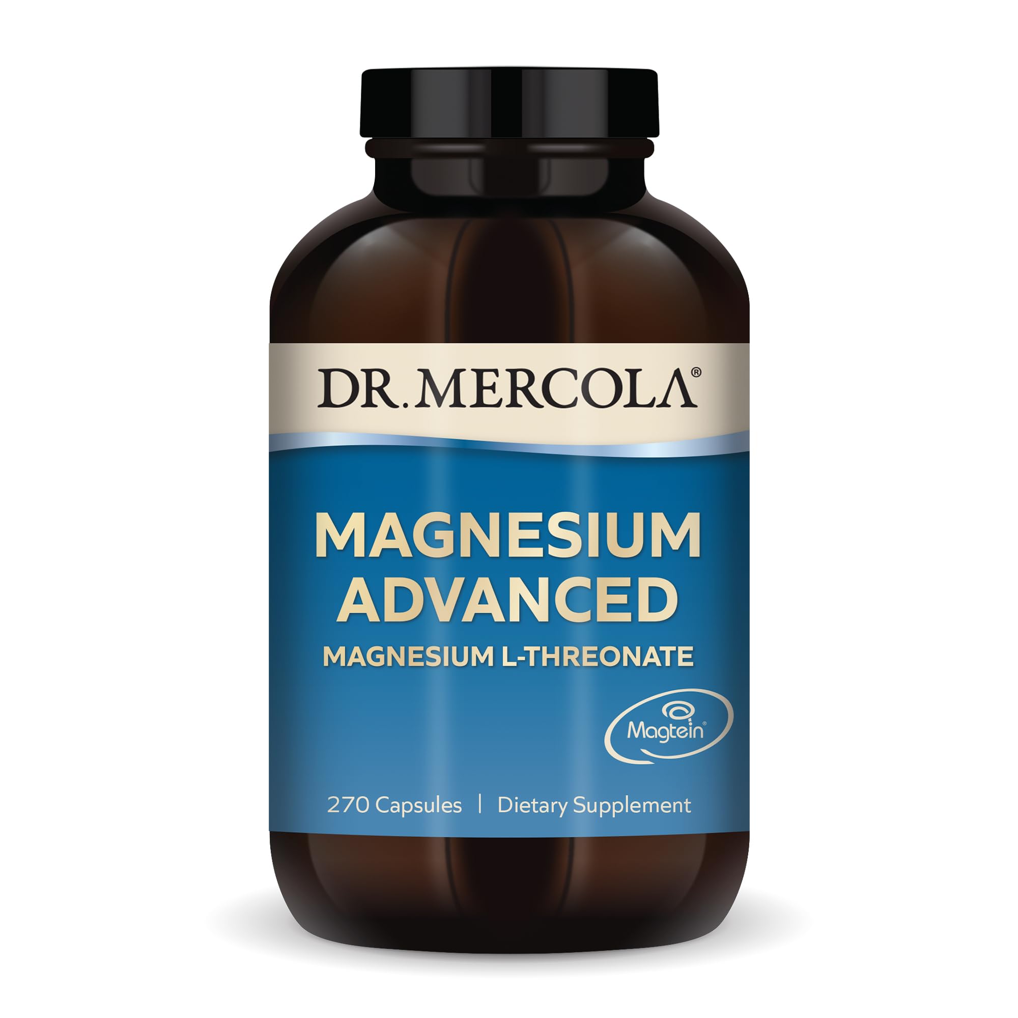 Dr. Mercola Magnesium Advanced - bouteille: prise quotidienne pratique et potentiel sommeil plus reposant.