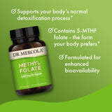 Dr. Mercola Methyl Folate — emballage : facilité de stockage et traçabilité.